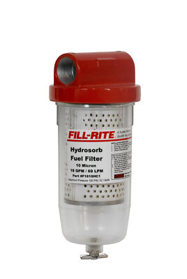 Fill-Rite FR1810HC1 10 Micron Hydrosorb 25 GPM Clear Bowl Fuel Filter, Fits 3/4''