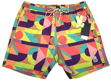 Psycho Bunny Swimsuit Mens Swim Trunks Orange Pink Purple Shorts