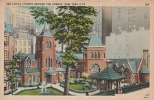 The Little Church Around Corner New York City New York Linen Vintage Post Card