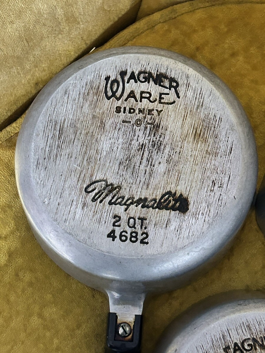 3 Antique Vintage Wagner Ware Sidney Magnalite 4 Quart Pot 4682