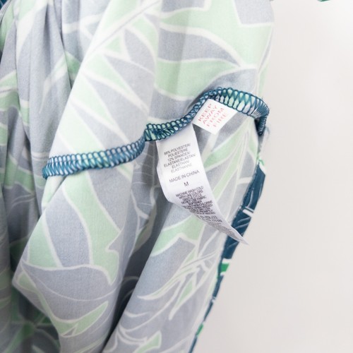 Cuddl Duds Flexwear V-Neck Maxi Dress Size M NEW Blue Green Palm Floral - Picture 6 of 17