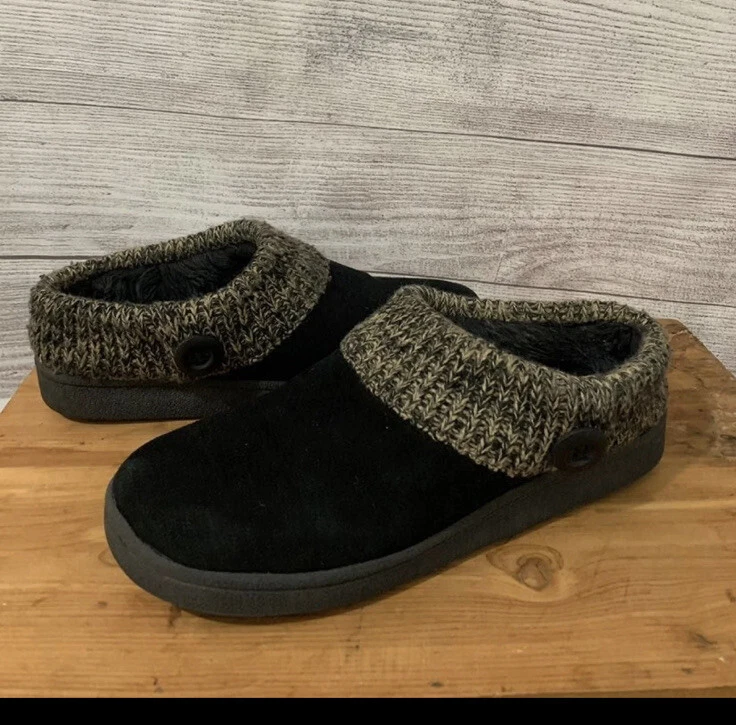 Clarks Ciabatta da donna in maglia con scuff Mule nera taglia 10.0