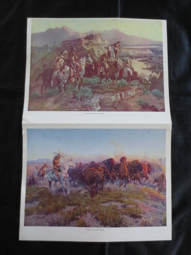 21 COLOR COWBOY REPRODUCTIONS from 1957 CHARLES M. RUSSELL BOOK by H. McCracken - Picture 8 of 16