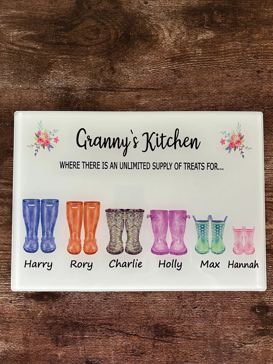 Personalised glass clearance chopping board