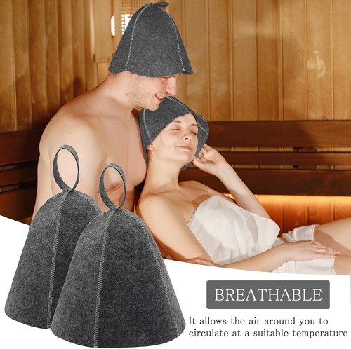 2 Stücke Saunahut Filzhut Sauna Hut Mütze Saunamütze Filzkappe Saunakappe - Bild 5 von 7