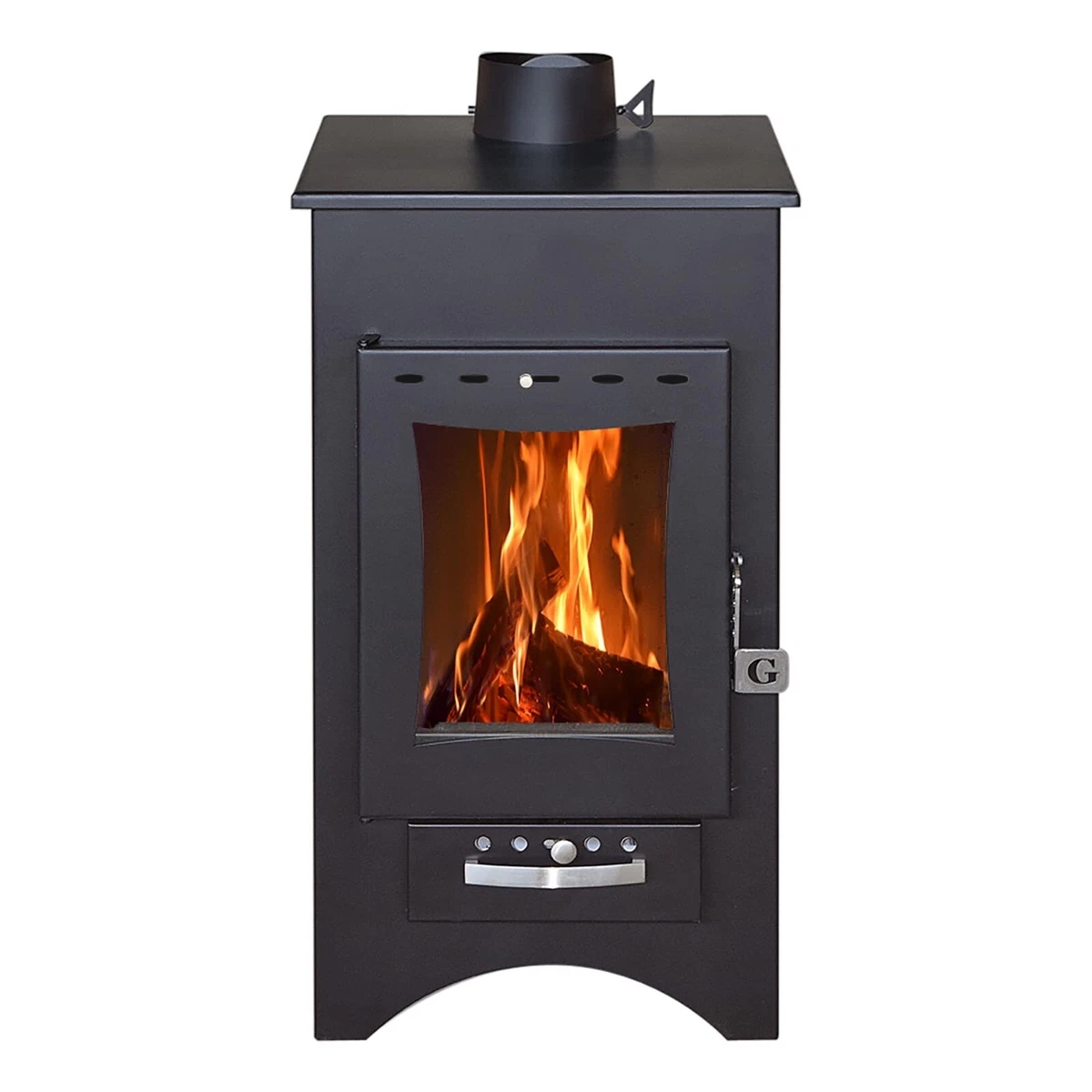 Contemporary Wood Burning Stove EN Certified Wood Burner Fireplace 12KW  Stove | eBay