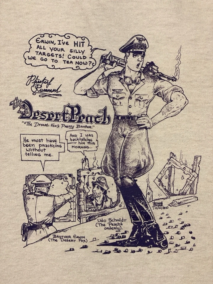 Vintage T shirt 80s Large Comic Book Rare Desert Peach Donna Barr Ww2 Aeon Fox - Image 3 of 4