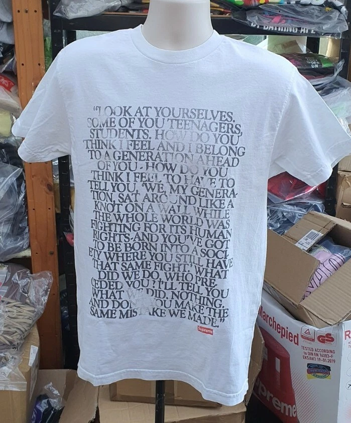 SS07 Supreme X Malcolm X white Tee M medium T shirt vintage from 2007 Very Rare