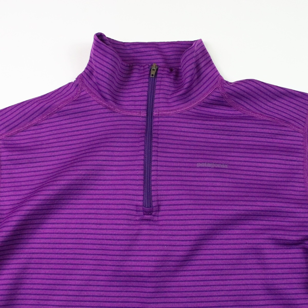 Patagonia 1/4 Zip Pullover YOUTH Kids XL 14 Purple Striped