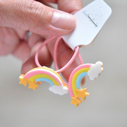 White Horse Hair Bands - Cute Rainbow Headwear Children Ropes Baby Headdress 2PC - Picture 13 of 18