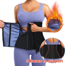 Womens Sweat Sauna Trimmer Waist Trainer Cincher Belt Heat Slimming Tummy Shaper