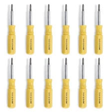 Lutz 6-In-1 Pocket Size Yellow Screwdriver, 26040 (Pack of 12)