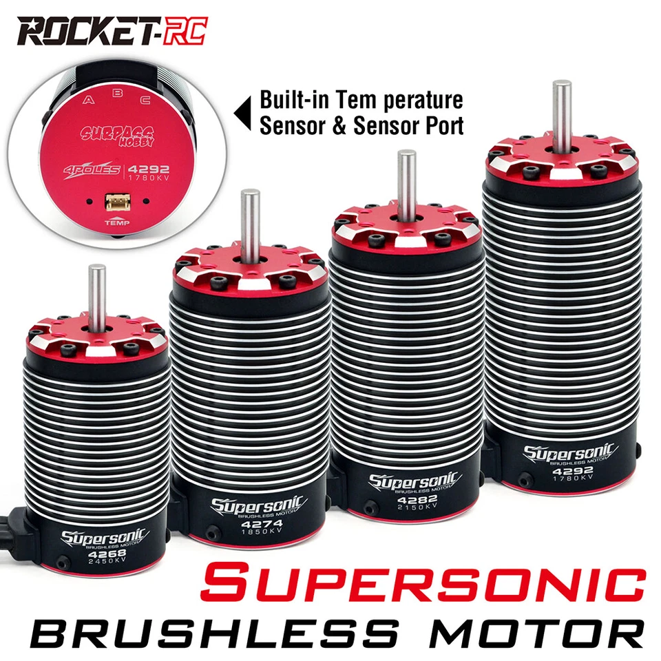 Surpass Hobby Supersonic V2 Brushless Motor 1030KV-2500KV for 1/8 1/7 RC Car - Image 2 of 4