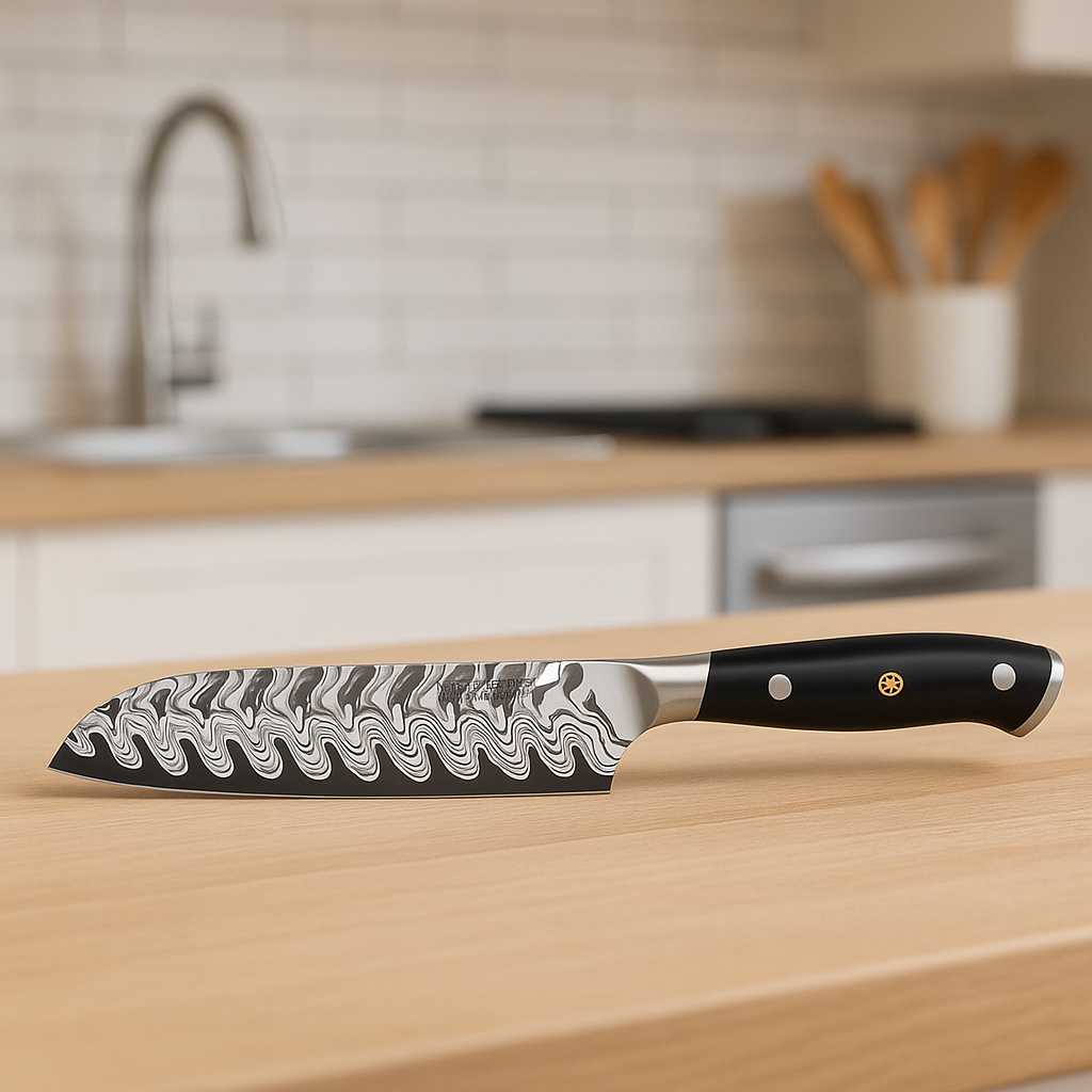 Henckels Compass Damascus Santoku Knife 7