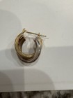 Vtg 14kt Solid Gold 1.082g AU Single Hoop Earring Tested & Marked — photo 5