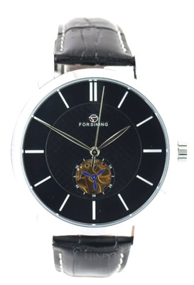FORSINING- AUTOMATIK - UHR - HERREN - LEDER - SCHWARZ - 46MM - KLASSISCH