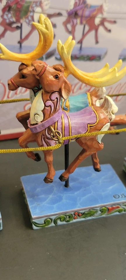 Jim Shore 2016 Heartwood Creek  Dash Away All  Mini Santa  Sleigh 5 Piece w/Box - Image 3 of 4