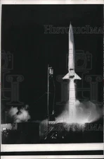 1956 Press Photo Patrick AFB, test rocket launch