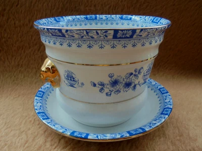 Seltmann Weiden Übertopf mit Unterteller - Dorothea / china Blau - TOP / Rarität - Bild 1 von 3