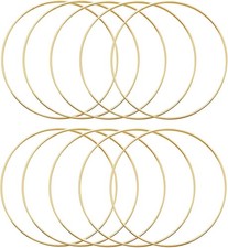 Floral Wreath Hoops - 10PCS Metal Rings for Wall Hanging Crafts, Gold