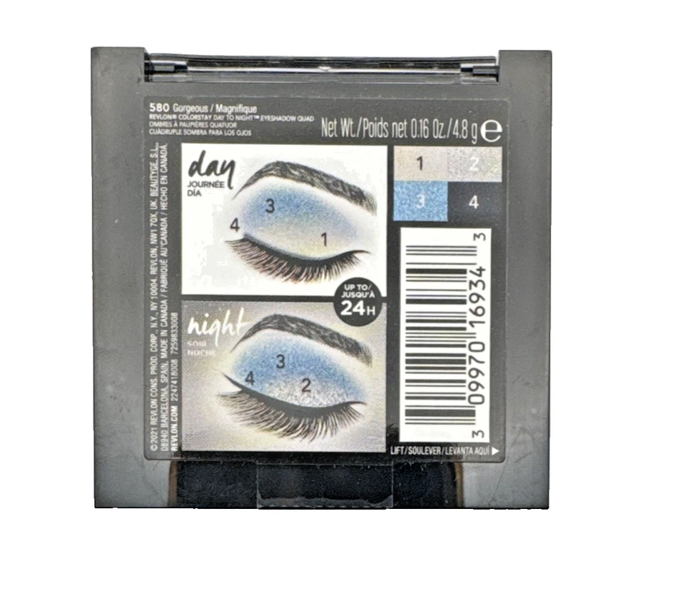 Revlon ColorStay Day-to-Night Eyeshadow Quad #580 Gorgeous 24H Wear New - Image 4 of 4