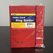 Red Index Card Ring Binder - 3"x5" 100 Ruled Cards - BRAND NEW