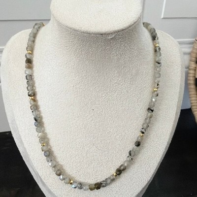 Second Bloom Studio Artisan Made Labradorite Necklace 17.75'' Gold Magnetic