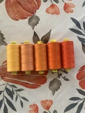 Gütermann Mara orange 100% Polyester 5 Spools Threads gutermann