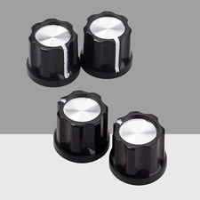 4 Pcs D-type Knobs Set Aluminum Alloy Audio Potentiometer Shaft Amp