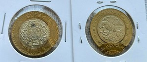 MEXICO 10 PESOS 2024 ERROR TWO STRUCKS BIMETAL ONE PC ONE