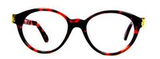 New Women's Club LA 65 Round Italian Eyeglasses Black Havana Tortoise Turquoise