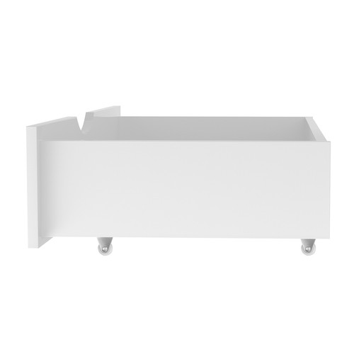 Oikiture Storage Drawers Trundle for Wooden Bed Frame Base White 2X Timber - Picture 5 of 8