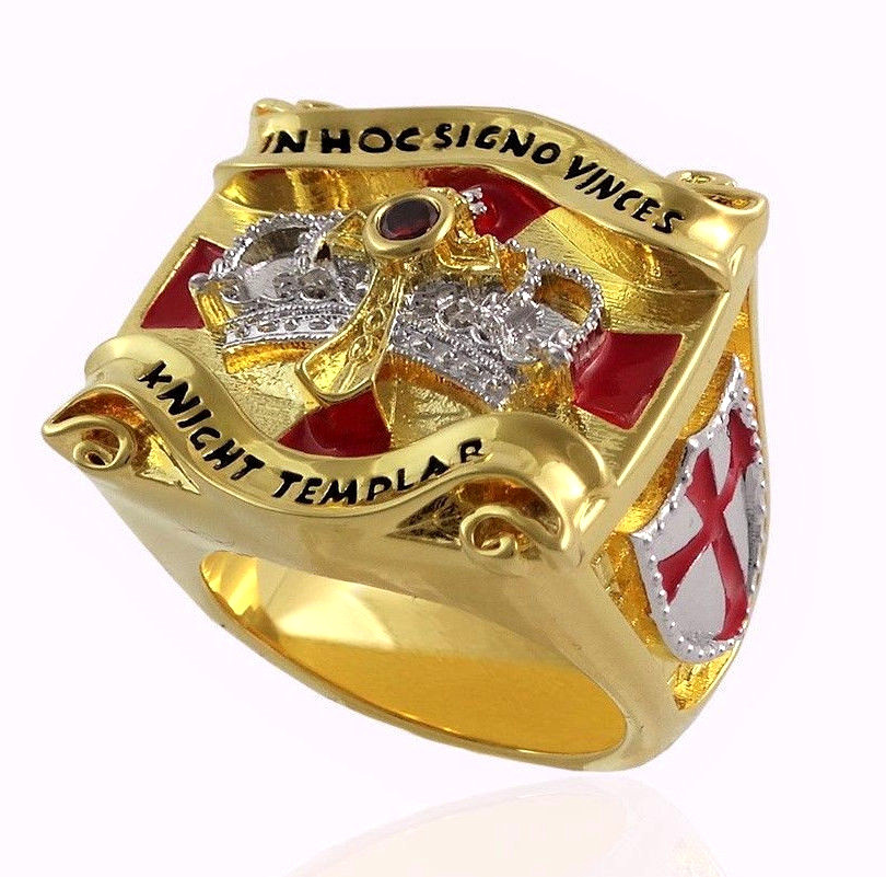 Gold Ring Knights Templar Masonic Rings Knights Templar Ring Solid