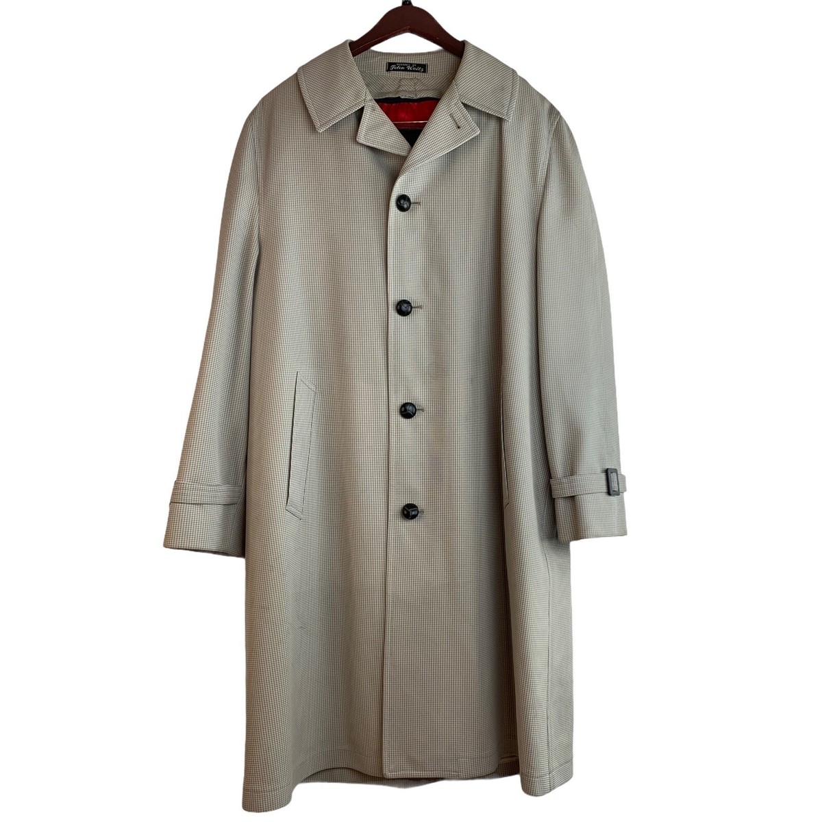 Vtg Harbor Master Trench Coat J Weitz Beige Houndstooth Vtg Harbor Master Trench Coat J Weitz Beige Houndstooth