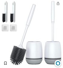 Toilet Brush  2 Pack  Toilet Bowl Brush and Holder w/Ventilated Holder  New