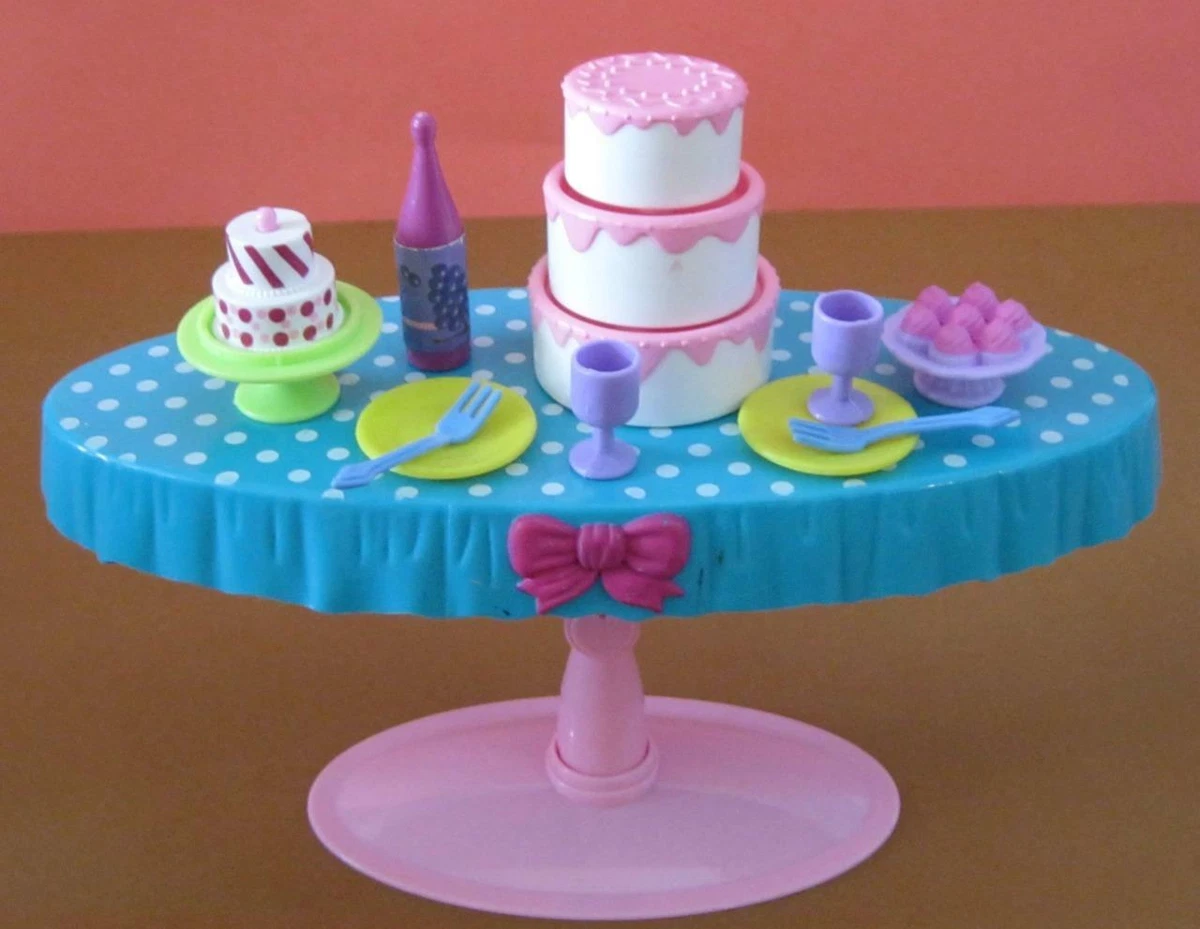 Barbie Doll Wedding Cake Bride Furniture Dessert Table Champagne