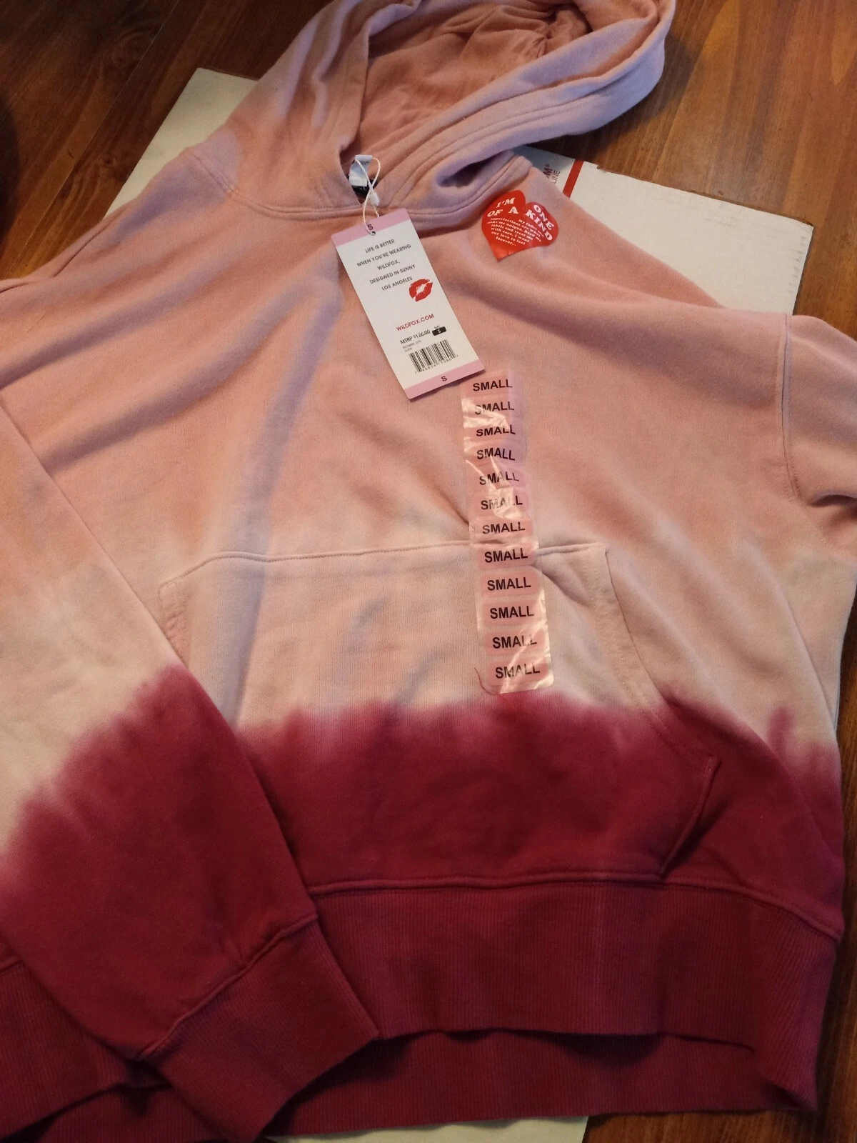 Wildfox Women's French Terry Relaxed Fit Tie-Dye Hoodie MSRP $126