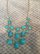 Woman  s Turquoise Statement Necklace