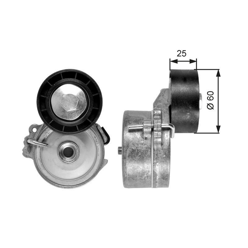 Aux Belt Tensioner fits PEUGEOT 206 1.9D 02 to 07 WJY(DW8B) Drive V-Ribbed Gates - Image 9