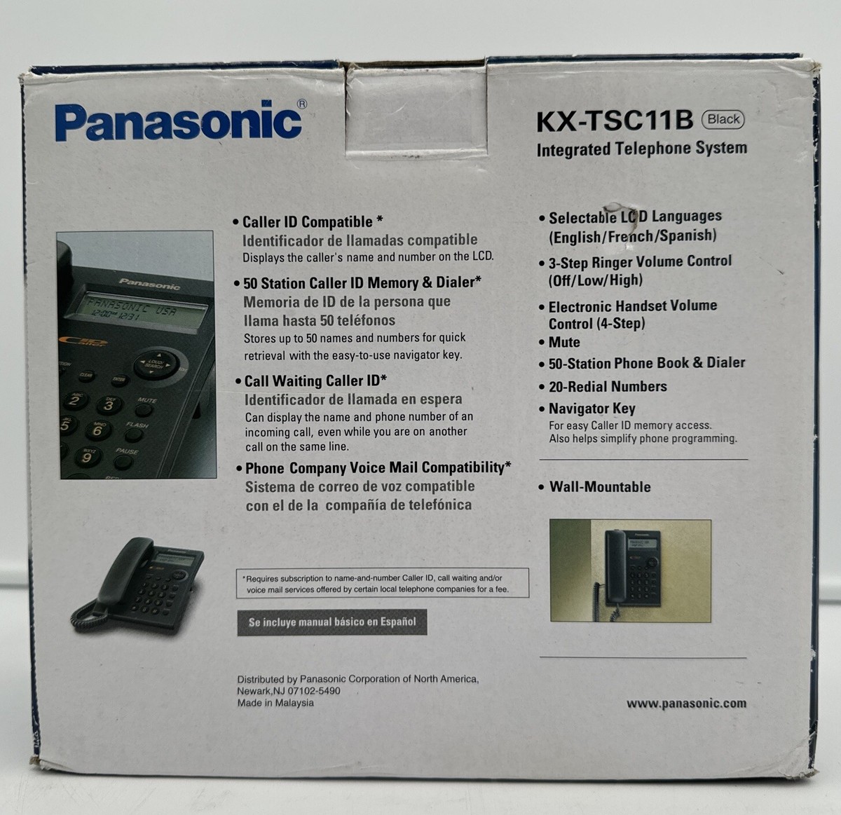 Panasonic Integrated Telephone System KX-TSC11B Black New In Box