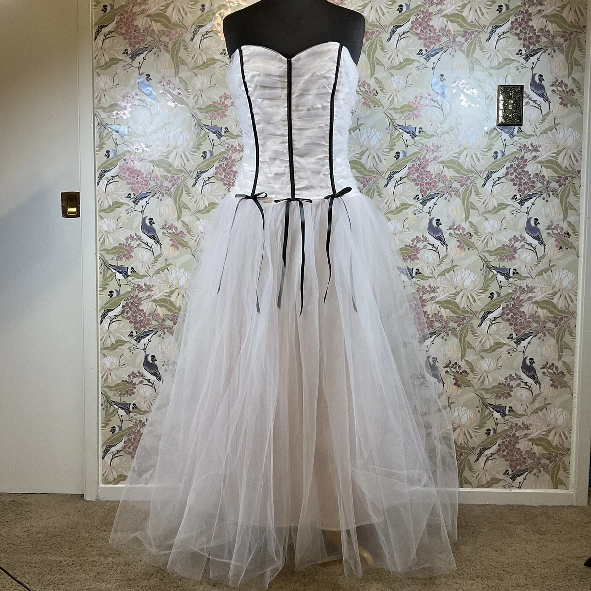 jessica mcclintock corset dress Draped Tulle Corset Column Gown main image 1