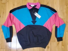 NWT LAVON Cheerful Corp 1/2 Zip Jogging Athletic Nylon Sweatshirt Top Womens L