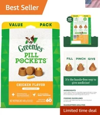 Veterinarian-Recommended Pill Pockets Dog Treats, Capsule Size Chicken Flavor
