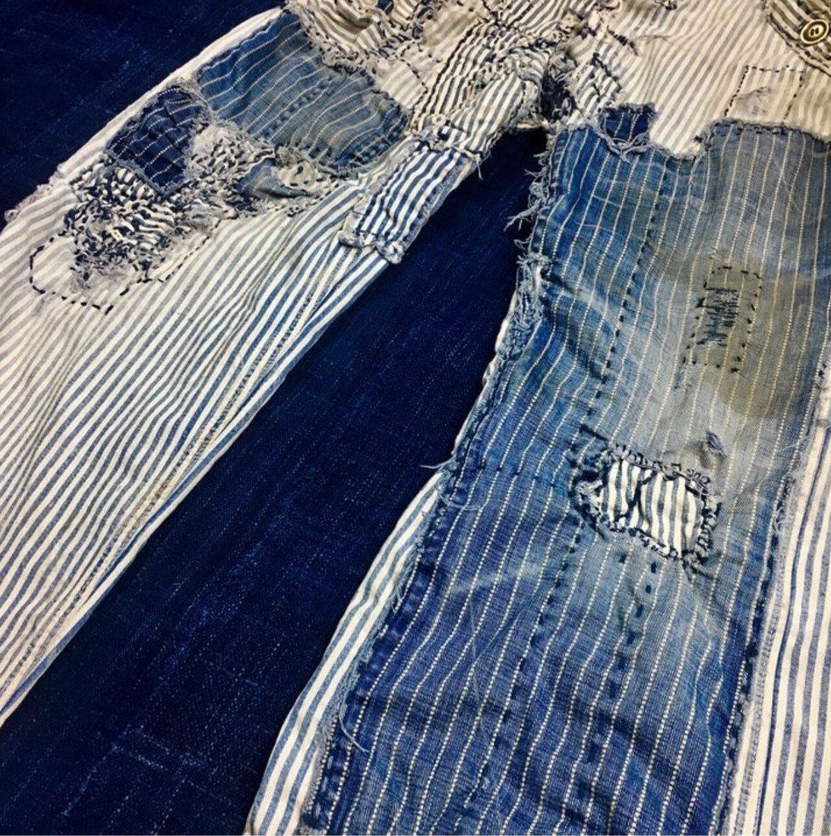 RRL Indigo Boro Patchwork Repaired Patched Shashiko Railroad