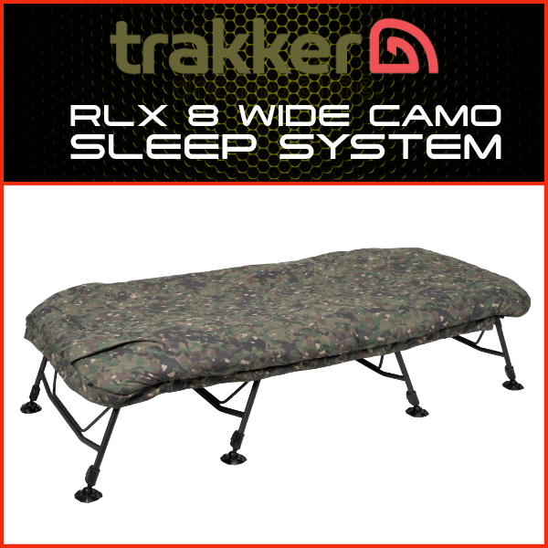 TRAKKER RLX WIDE CAMO SLEEP SYSTEM NEW CARP FISHING BEDCHAIR