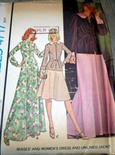 LOVELY VTG 1970s DRESS JACKET McCALLS Sewing Pattern 14/36 FF