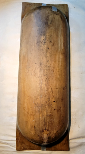 Large Antique Wooden Dough Trencher Bowl 50" Hand Hewn Primitive Oiled - Picture 2 of 21