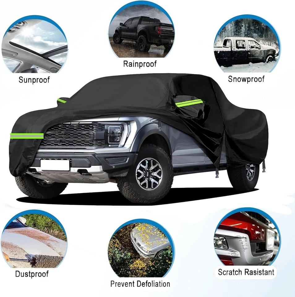 6 Layers Waterproof Pickup Truck Cover with Zipper Door For Dodge Ram 1500 2500 - Image 4 of 4