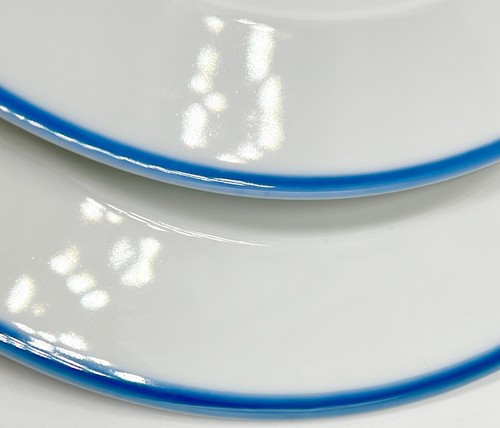 TWO SOPHISTICATED CALVIN KLEIN BIRCH BAND SALAD PLATES, BLUE, EXCELLENT COND - Picture 7 of 10