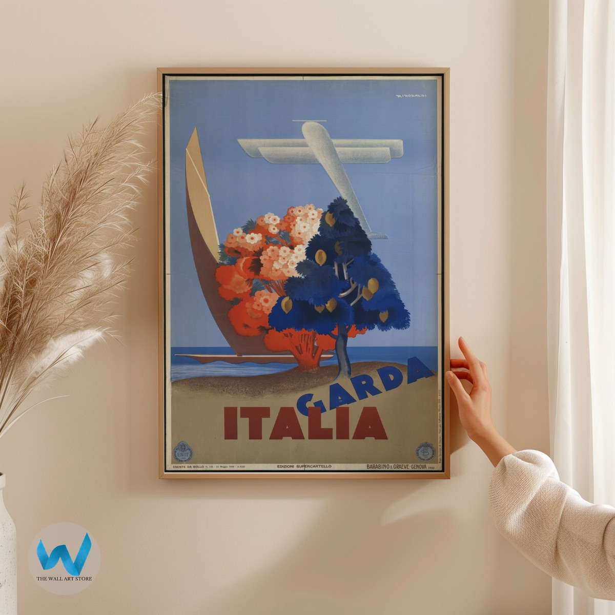 Vintage Italian Travel Wall Art Poster - Garda Italia Premium